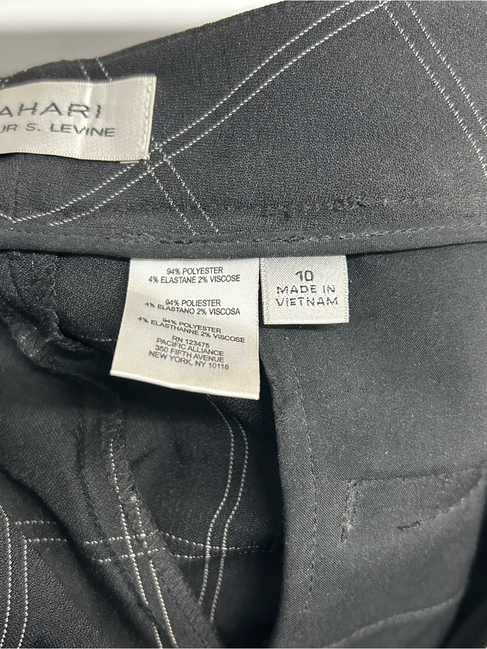 Tahari ASL Black Windowpane Dress Pants - Picture 9 of 9